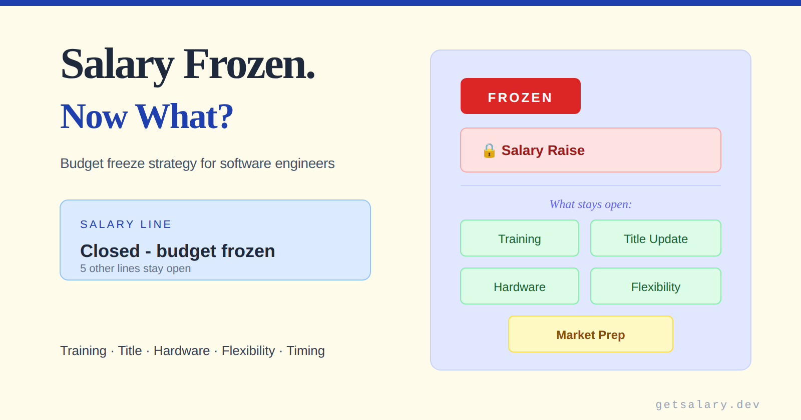 Salary Frozen? What to Do When There's a Budget Freeze